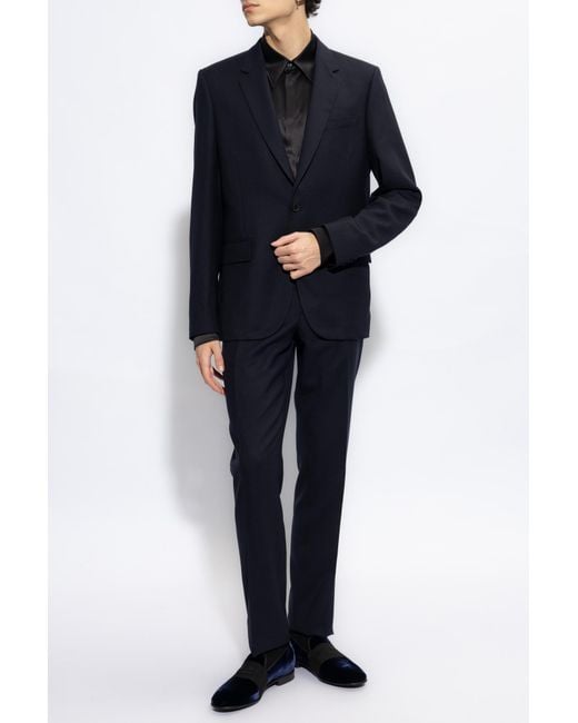 Paul Smith Blue Button-Up Long-Sleeved Suit for men