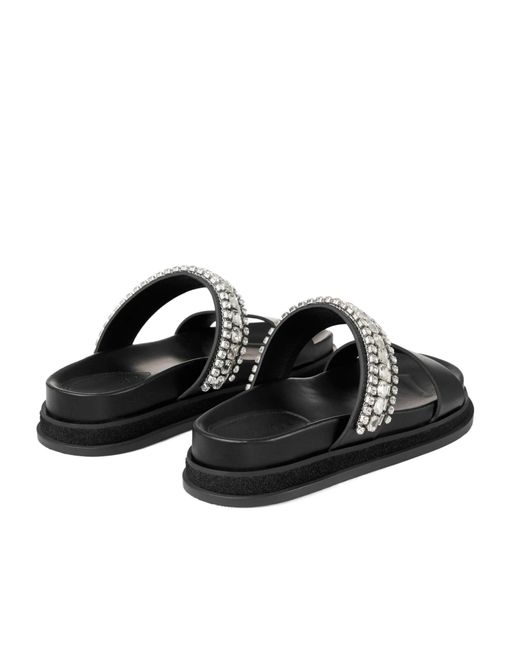 Jimmy Choo Black Jadi Embellished Flat Shoes