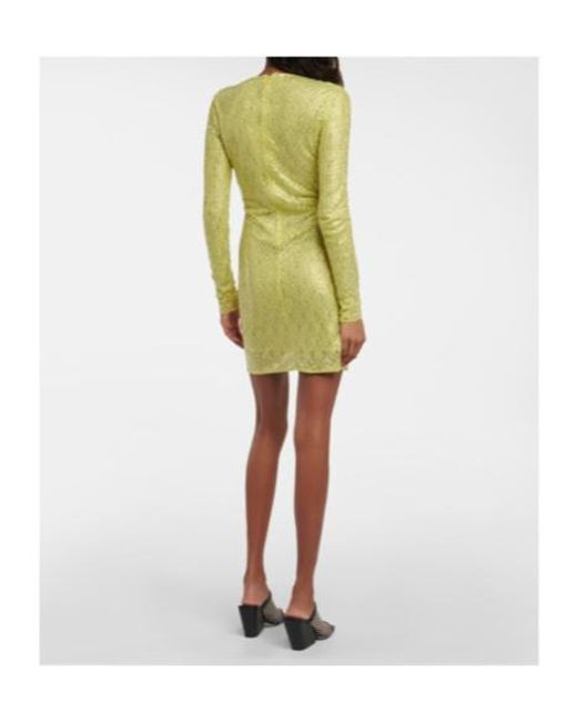 Stella McCartney Yellow Crystal-Embellished Minidress
