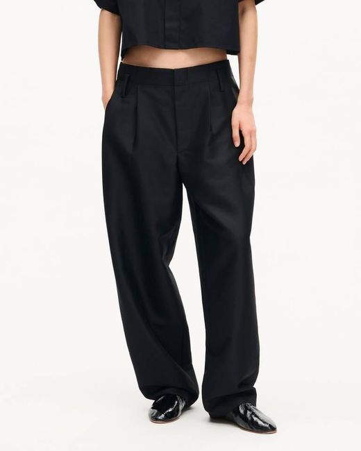 KENZO Black Tailored Pleated Loose Pants