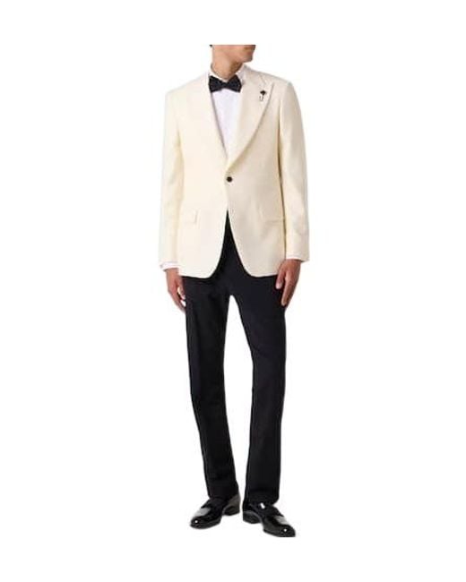 Lardini White Single-Breasted Virgin Wool Blazer for men