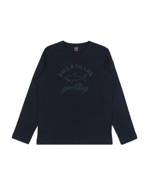 Paul & Shark Blue Logo Long-Sleeved T-Shirt for men