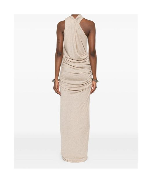 Entire studios White Draped Halterneck Maxi Dress