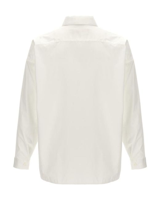 Marni White Front Logo Print Cotton Shirt for men