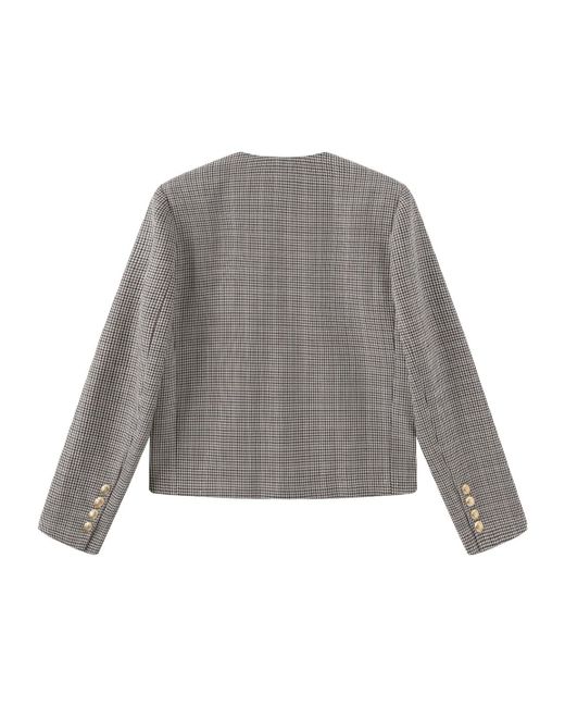Marissa Chiara Gray Long-Sleeved Casual Jacket