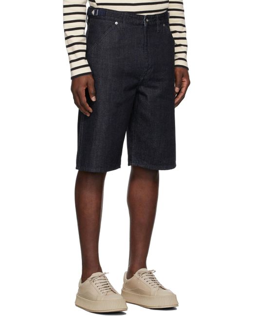 Jil Sander Black Wide-Leg Denim Shorts for men