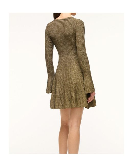 Staud Natural Stuad Raquel Scoop Neck Mini Dress