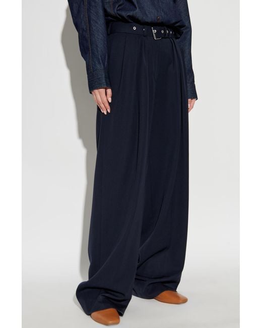 Dries Van Noten Blue Pleat-Detailing Trousers