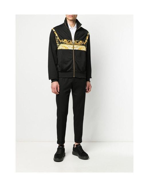 Versace Black Barocco Logo Print Jacket for men