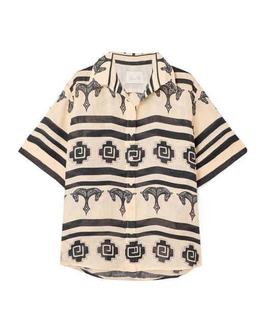 Johanna Ortiz Multicolor Printed Linen Shirt