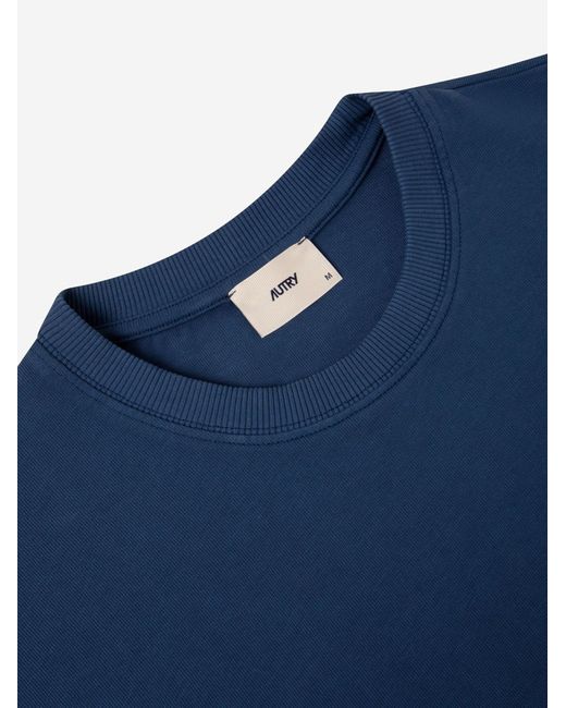 Autry Blue Logo Patch Crewneck T-Shirt for men