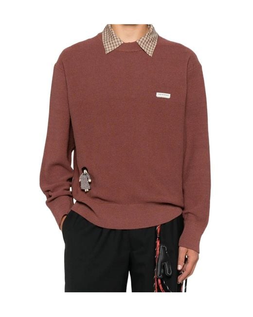 Song For The Mute Red Oversized Sweater for men