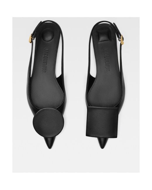 Jacquemus Black Circle Square Flats