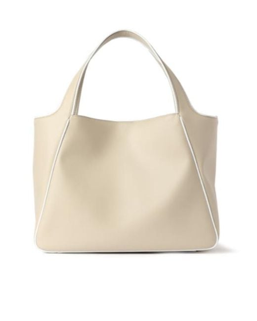 Stella McCartney Natural Logo Contrast-Piping Tote Bag