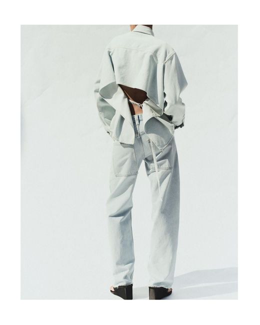 Agolde Gray Long-Sleeved Buttoned Denim Shirt