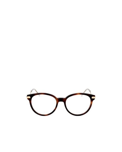 Jimmy Choo White Eyewear Round Frame Glasses