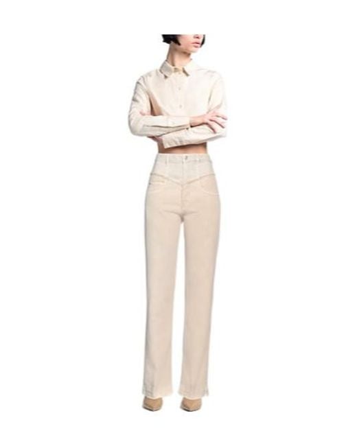 Isabel Marant Natural High-Waisted Straight-Leg Jeans