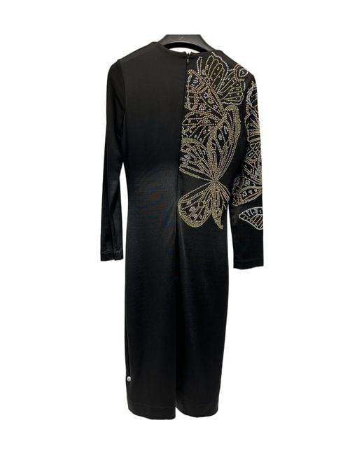 Just Cavalli Black Round Collar Zipper Dress