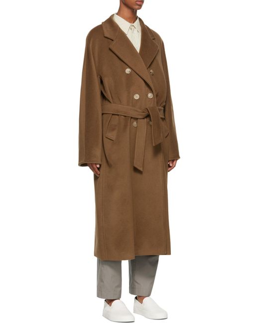 Max Mara Brown Madame Double-Breasted Belted Coat