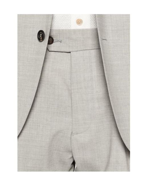 Eleventy White Button Suit for men