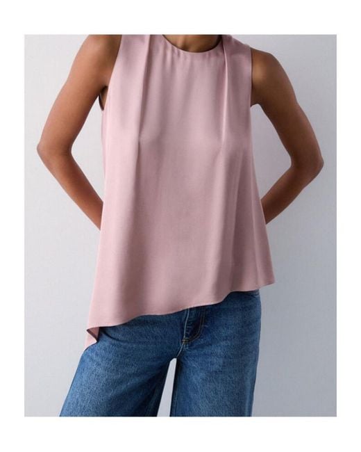 Liu Jo Natural Satin Top With Bow