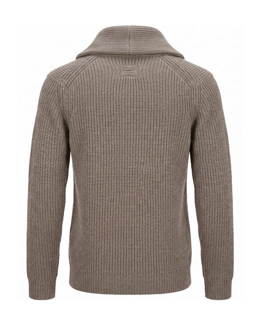 Drumohr Gray Long-Sleeve Single-Breasted Cardigan for men