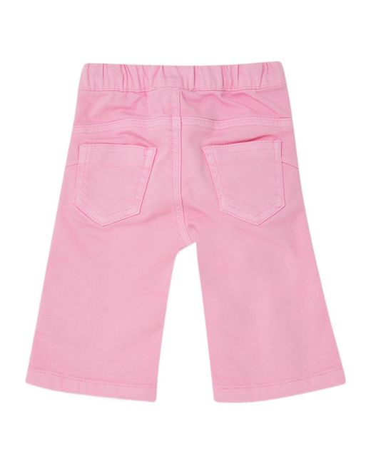 Liu Jo Pink Cotton Trousers With Rhinestones