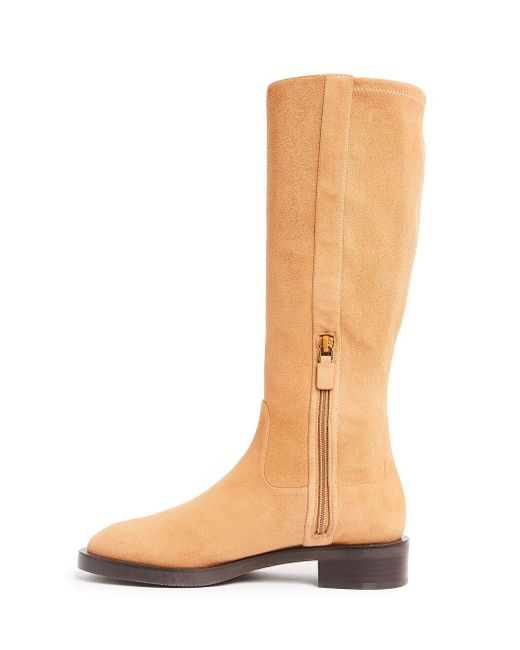 Stuart Weitzman White Round Toe Boots