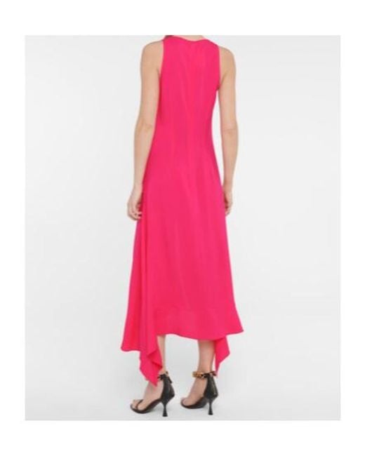 Stella McCartney Pink Handkerchief-Hem Midi Dress