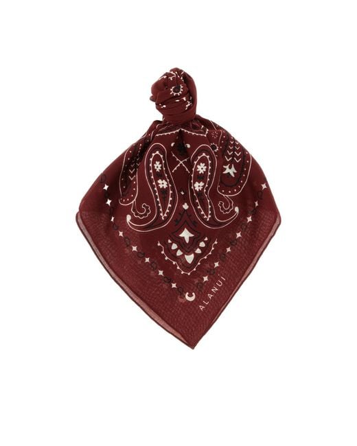 Alanui Red Paisley Bandana Scarf