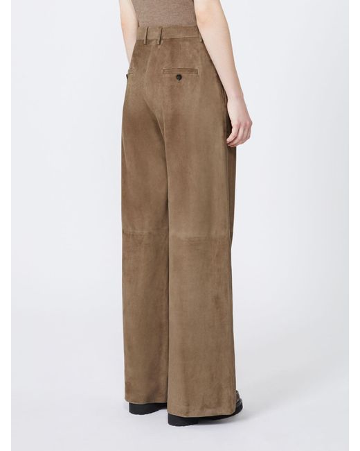 Max Mara Brown 'S Brando Pleat Detailed Trousers