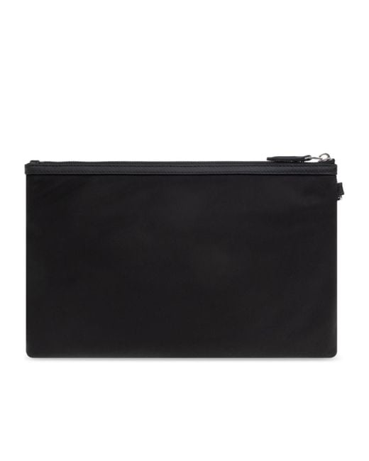 Bally Black Code Zipped Clutch Bag for men