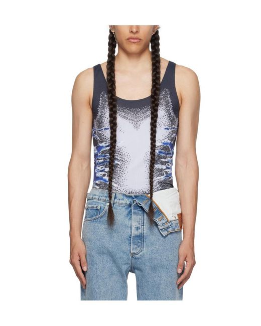 Y. Project Blue Whisker-Print Top for men