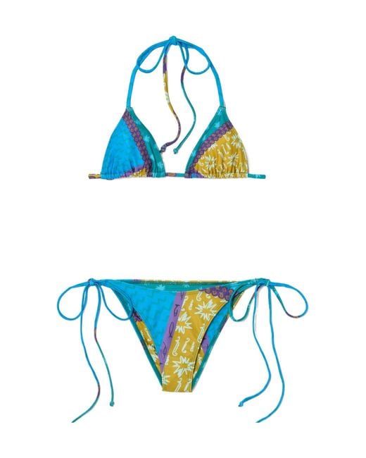 Donde Esteban Blue Estrellitas Printed Bikini