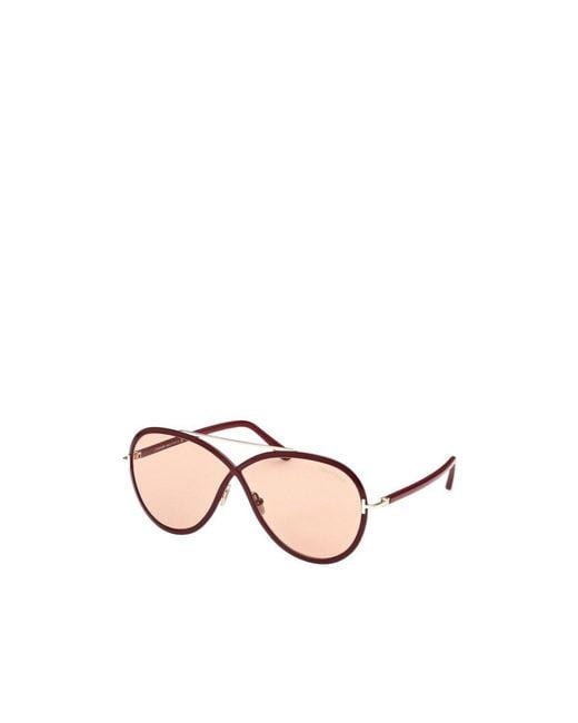 Tom Ford Pink Eyewear Aviator Frame Sunglasses