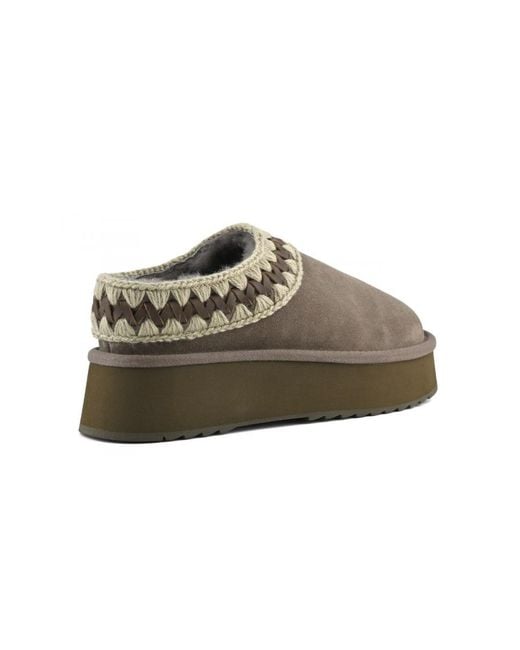 Mou Brown Platform Slip-On Clogs