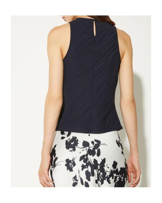 MAX&Co. Blue Crinkled Envers-Satin Top