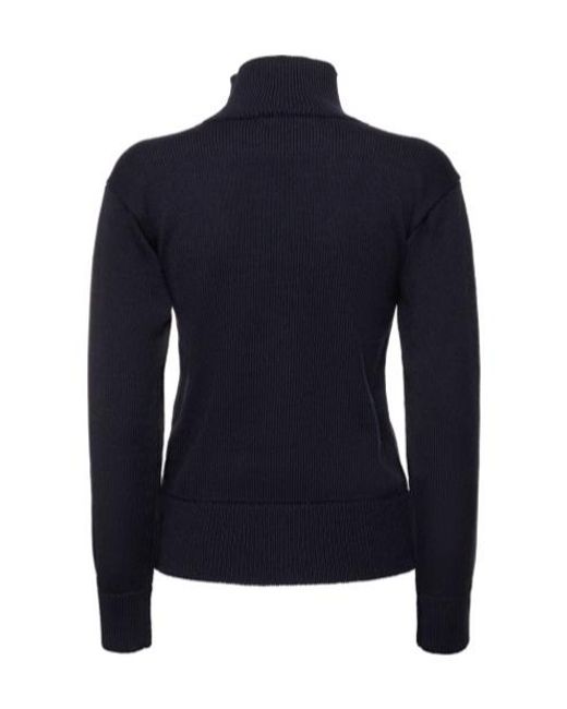 Jil Sander Blue Logo Turtleneck Sweater