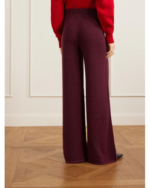 The Elder Statesman Red Juniper Cashmere Wide-Leg Casual Pants