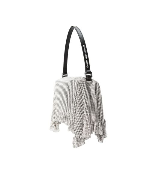 Alexander Wang Gray Divina Pochette Crystal Mesh Bag