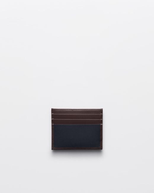 Prada Blue Triangle-Logo Two-Toned Cardholder for men