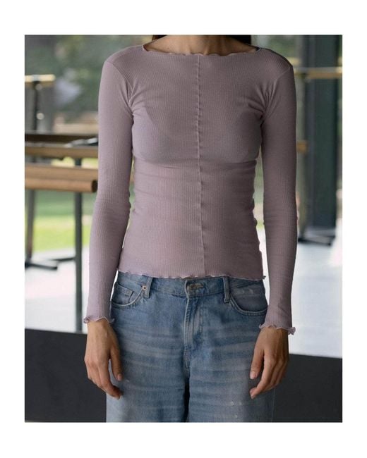 Baserange Multicolor Ruffled-Trim T-Shirt