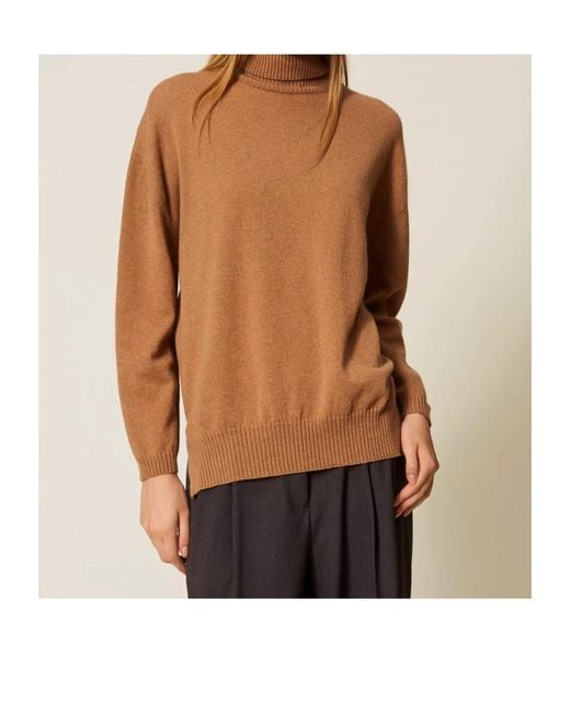 Twinset Brown Turtle Neck Sweater