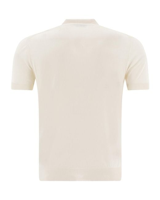 Tom Ford White Short-Sleeved Knitted Polo Shirt for men