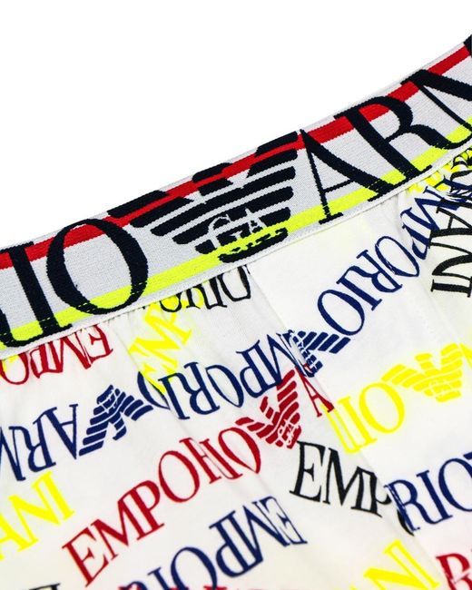 Emporio Armani Yellow Logo Printed Boxer Panties for men