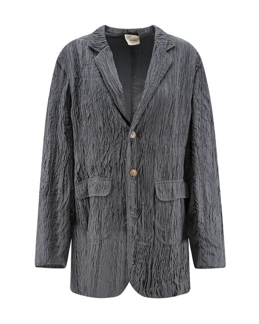 Alysi Gray Textured Single-Breasted Blazer
