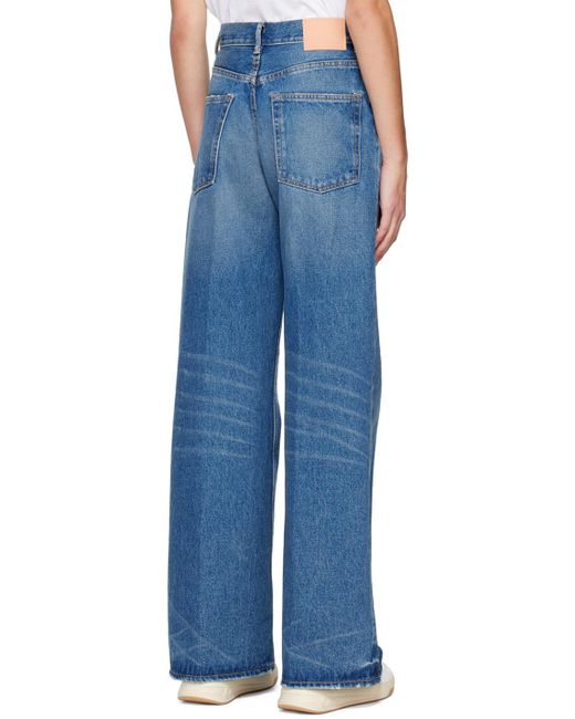 Acne Blue High-Waisted Wide-Leg Jeans