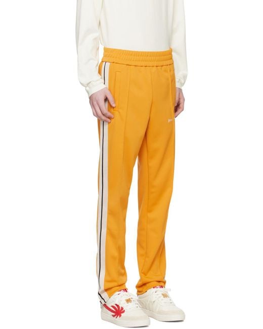 Palm Angels Yellow Logo-Printed Elasticated Waist Track Pants for men