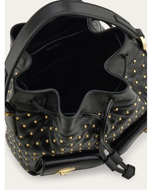 Ferragamo Black Multipocket Bucket Bag