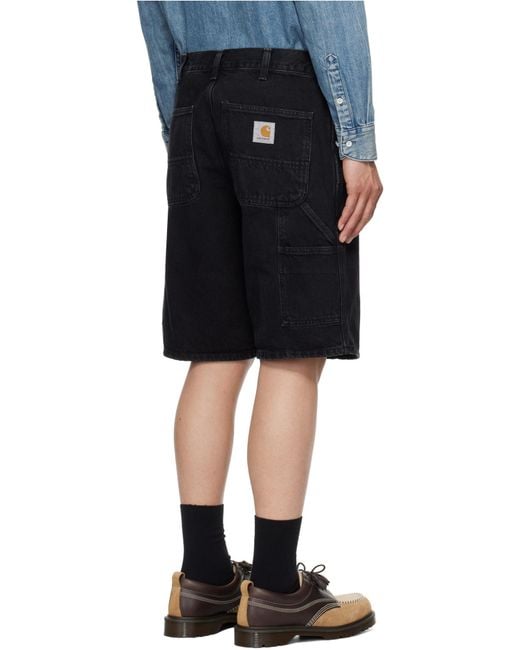Carhartt Blue Single Knee Denim Shorts for men
